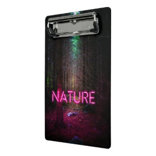 Mini Prancheta Sinal magenta da natureza neon-magenta da floresta