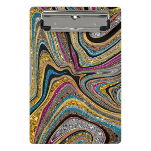 Mini Prancheta Sparkle Glam glittery Girly Marble Art