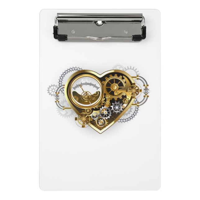Mini Prancheta Steampunk Heart with a Manometer (Frente)