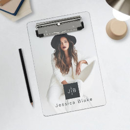 Mini Prancheta Stylish Modern Woman Entrepreneur Monogram 2 Photo