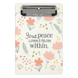 Mini Prancheta Sua paz vem de dentro - citação inspiradora