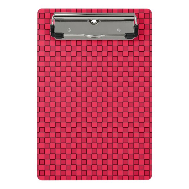 Mini Prancheta Tabuleiro de Xadrez Vermelho e Preto (Frente)