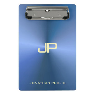 Mini Prancheta Tendência de Modelo Monograma Moderna e Azul Elega