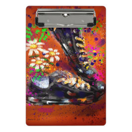 Mini Prancheta Tênis e margaridas - Laranja impressionista Branco