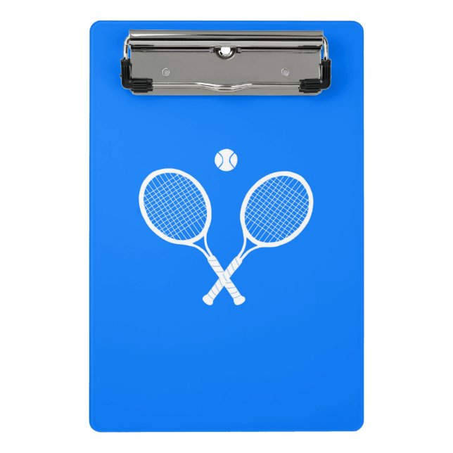 Mini Prancheta Tênis Rackets com Bola em Fundo Azul (Frente)