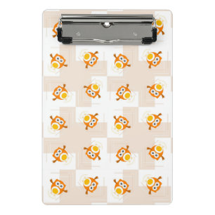 Mini Prancheta Teste padrão alaranjado da ilustração da coruja