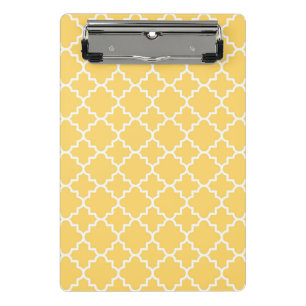 Mini Prancheta Teste padrão amarelo de Quatrefoil