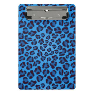 Mini Prancheta teste padrão azul da textura do leopardo