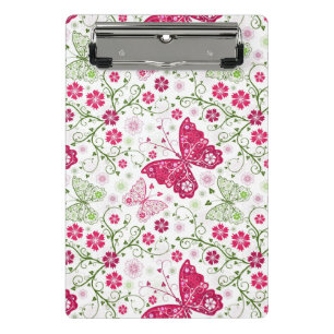 Mini Prancheta Teste padrão branco floral