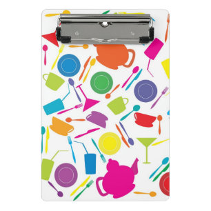Mini Prancheta Teste padrão com material de cozinha colorido