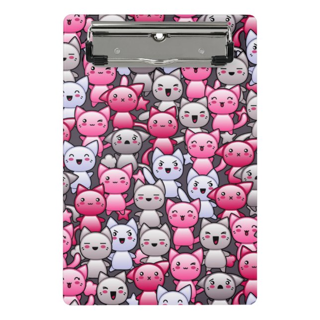 Mini Prancheta teste padrão com os gatos bonitos 2 do doodle do (Frente)