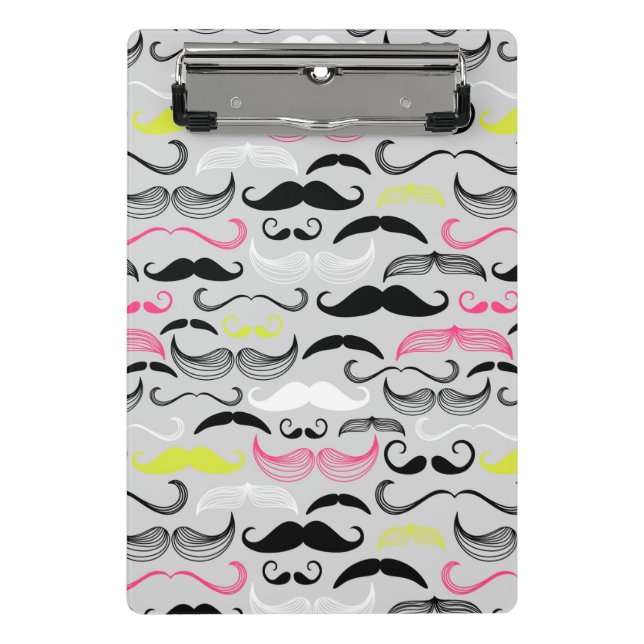 Mini Prancheta Teste padrão do bigode, estilo retro (Frente)
