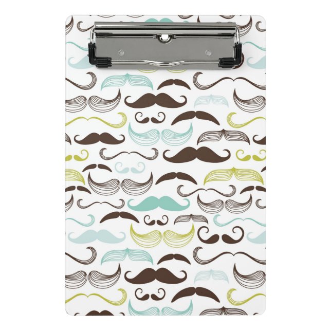 Mini Prancheta Teste padrão do bigode, estilo retro 2 (Frente)