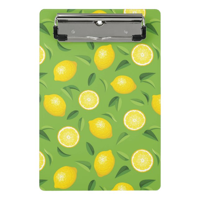 Mini Prancheta Teste padrão do fundo dos limões (Frente)