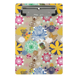 Mini Prancheta Teste padrão floral no estilo retro 3