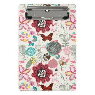 Mini Prancheta Teste padrão floral no estilo retro 5