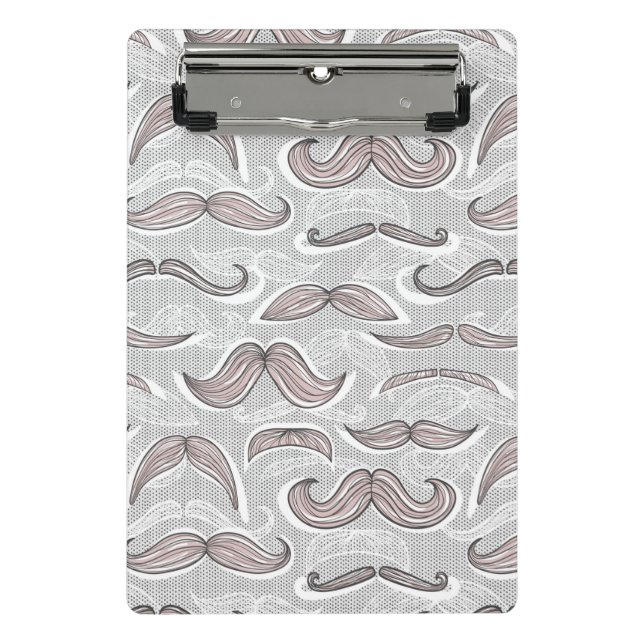 Mini Prancheta Teste padrão na moda do bigode (Frente)