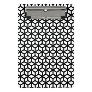 Mini Prancheta Teste padrão preto e branco do cubo
