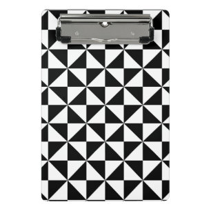 Mini Prancheta Teste padrão preto e branco do triângulo