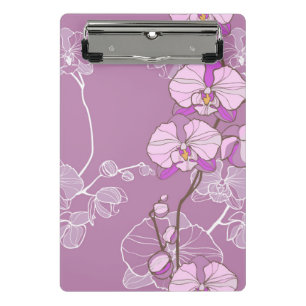 Mini Prancheta Teste padrão roxo da orquídea