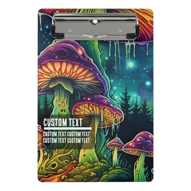 Mini Prancheta Texto Personalizado Floresta de Cogumelos Fantasia (Frente)
