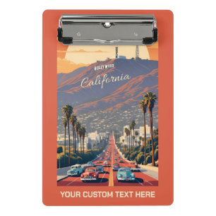 Mini Prancheta Texto Personalizado Hollywood Califórnia