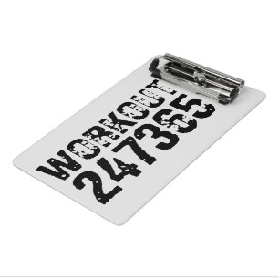 Mini Prancheta Texto vestido e arranhado Workout 247365 preto