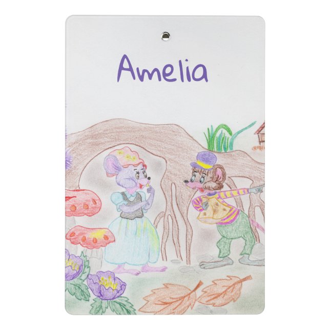 Mini Prancheta Trabalho de arte de Crianças Personalizadas, dois  (Verso)