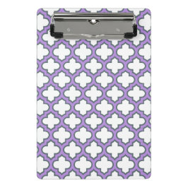 Mini Prancheta Trellis branca e roxa, lete, quatrefoil