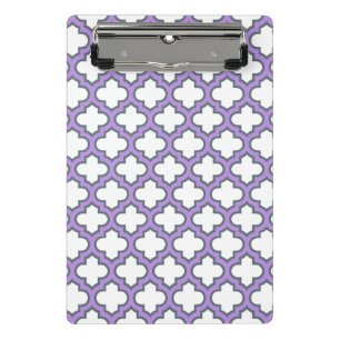 Mini Prancheta Trellis branca e roxa, lete, quatrefoil