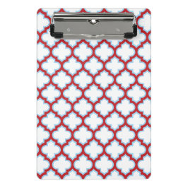 Mini Prancheta Trellis branca e vermelha, lete, quatrefoil