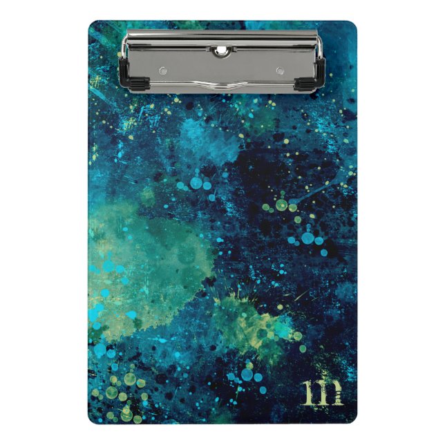 Mini Prancheta Turquesa Grungy e Amarelo (Frente)