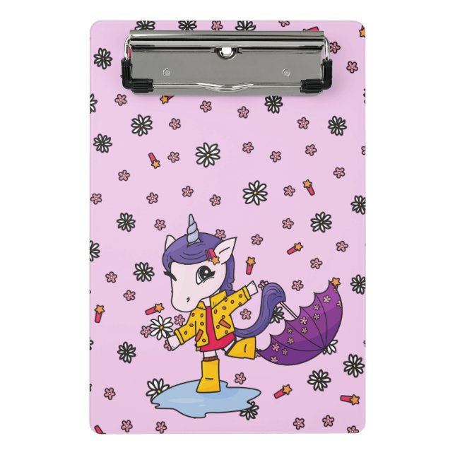 Mini Prancheta Unicórnio Simples, Frio-Rosa e Bonito (Frente)