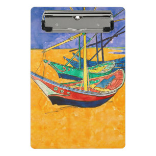 Mini Prancheta Van Gogh Boats Impressionism Beach