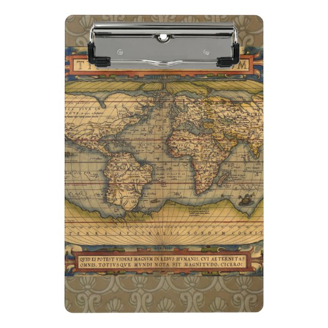 Mini Prancheta Viagem do Mapa Mundial Antiquado Ortelius Europa (Frente)