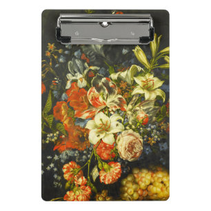 Mini Prancheta Vida Estática com Flores e Frutas