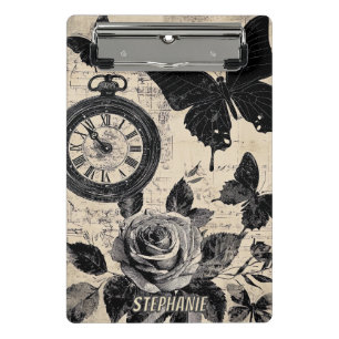 Mini Prancheta Vintage Compass & Butterfly - Papel Russo (3)