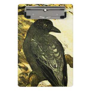 Mini Prancheta Vintage Crow Perch num galho Theo van Hoytema
