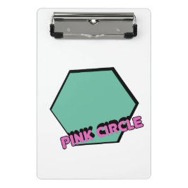 Mini Prancheta Vintage Greenish Hexagon com Texto em Círculo Rosa