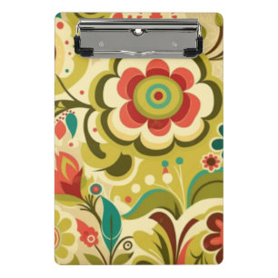 Mini Prancheta Vintage retro design verde-claro-floral
