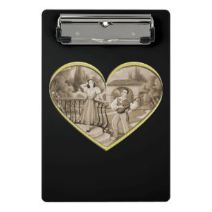 Mini Prancheta Vintage Romance casal, amor de homem e mulher