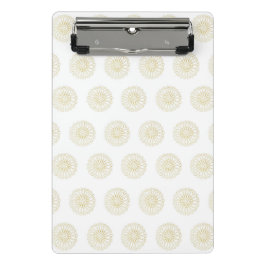 Mini Prancheta White | Golden Zinnia Flower Medallions