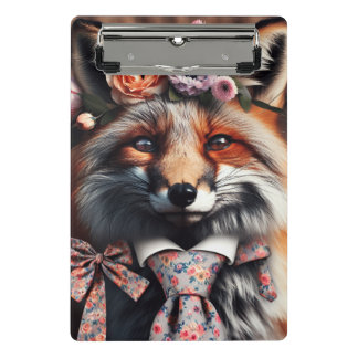 Mini Prancheta Wild fox wearing a tie cute 