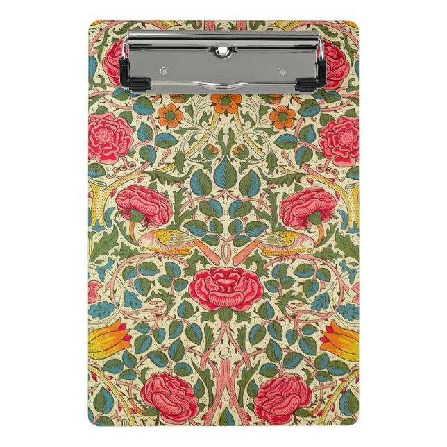 Mini Prancheta William Morris Rosa Floral Chintz Rosa (Frente)
