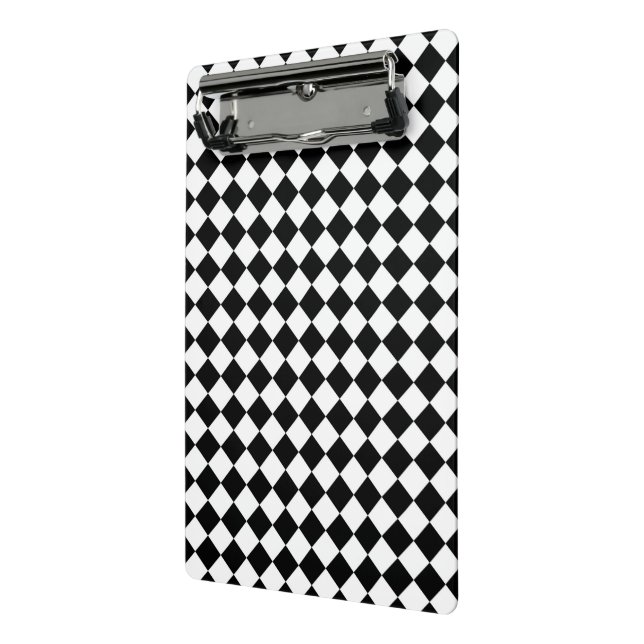 Mini Prancheta Xadrez de Diamante Preto e Branco (Angulado2)