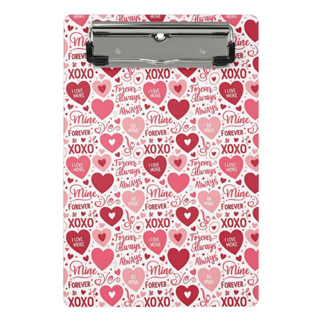 Mini Prancheta XOXO & Always Be Mine Pink Red (Frente)