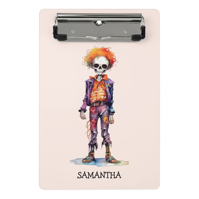 Mini Prancheta Zombie Pastel Adorável - Halloween Bonito (Frente)