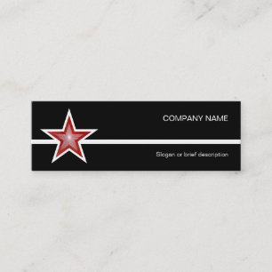 Mini Red Star White Line cartão de visita preto