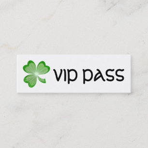 Mini Shamrock White 'VIP PASS' - magra cartão de visita