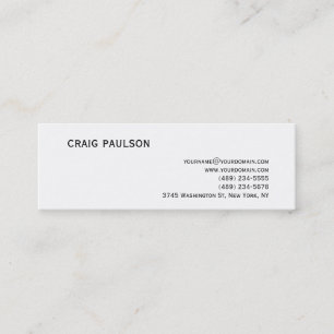 Mini Simples Trendy White Plain Cartão de visita